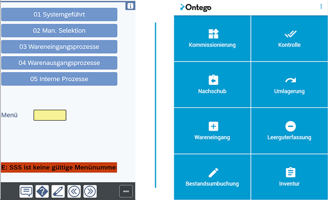 optimierte Mobile Lösungen mit SAP EWM RF-Dialog vs. Drittanbieter-Client am Beispiel Ontego